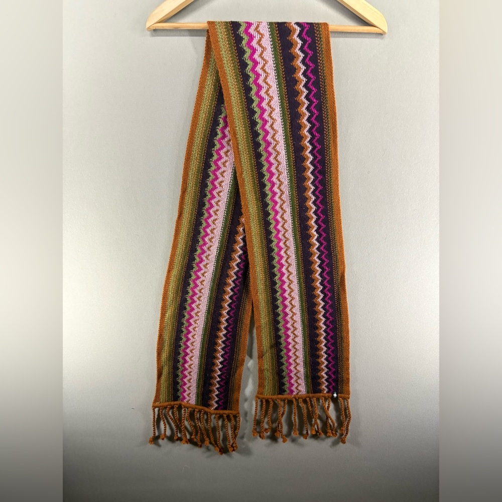 Smartwool Men's Pine Lake Chevron Scarf Bordeaux Heather 72X8